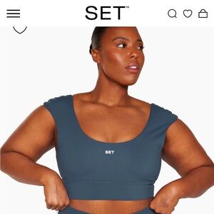 Set Active Cap Sleeve Bra in Blue